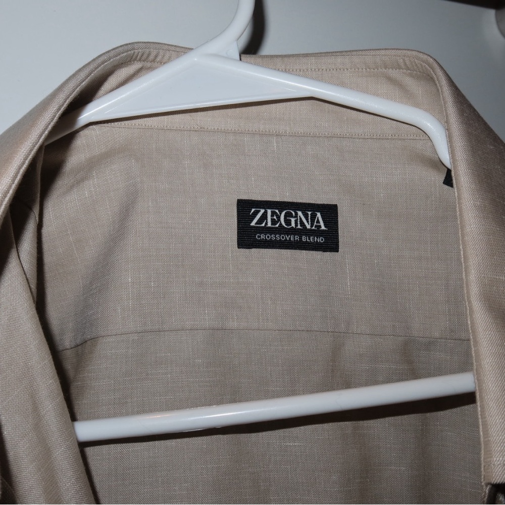 Zegna Beige Crossover Blend Button Up - NWT